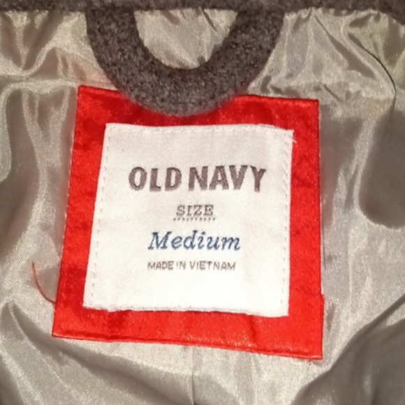 Old Navy Wool Blend Colorblock PeaCoat in Brown & Red Women's Size Medium - Picture 12 of 12